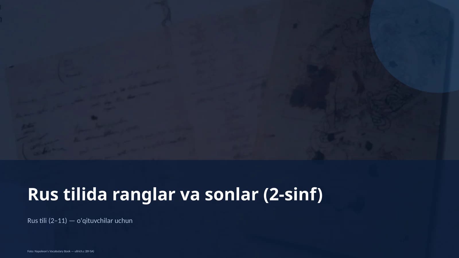 Rus tilida ranglar va sonlar (2-sinf)