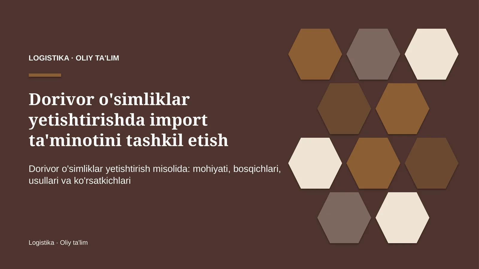 dorivor o'simliklar yetishtirishda import ta'minotini tashkil etish 7478