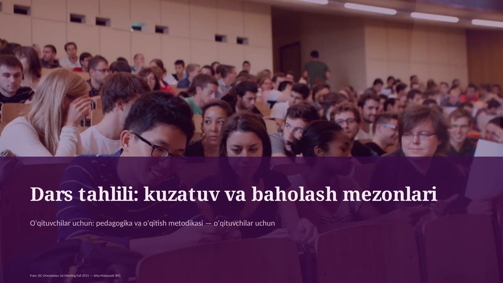 Dars tahlili: kuzatuv va baholash mezonlari
