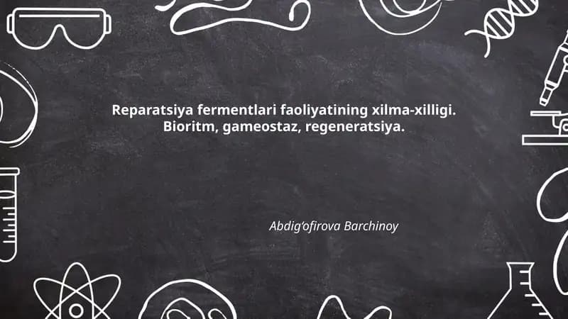 Reparatsiya fermentlari faoliyatining xilma-xilligi