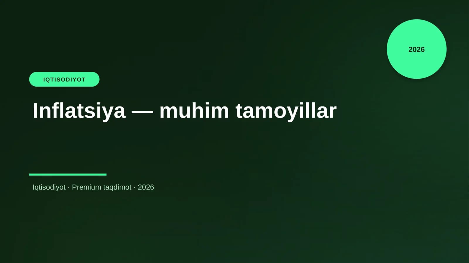 Inflatsiya — muhim tamoyillar