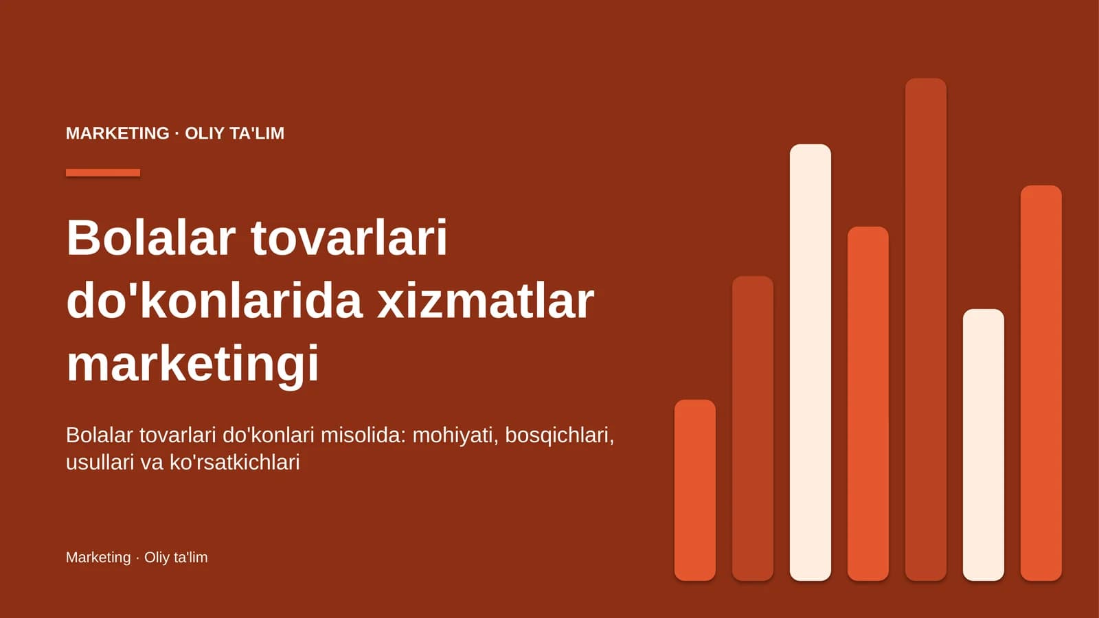 Bolalar tovarlari do'konlarida xizmatlar marketingi
