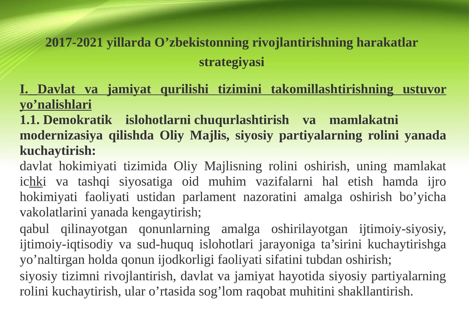 Rivojlanish harakatlari