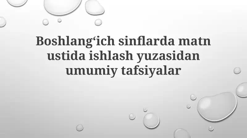 Matn bilan ishlash