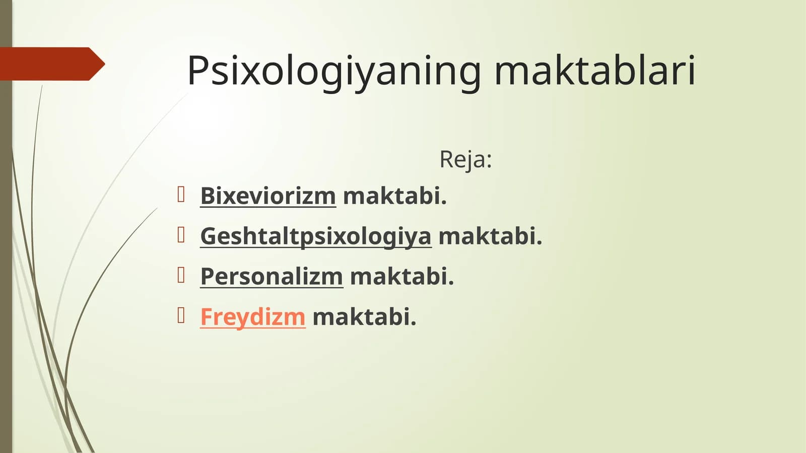 Psixologiyaning maktablari