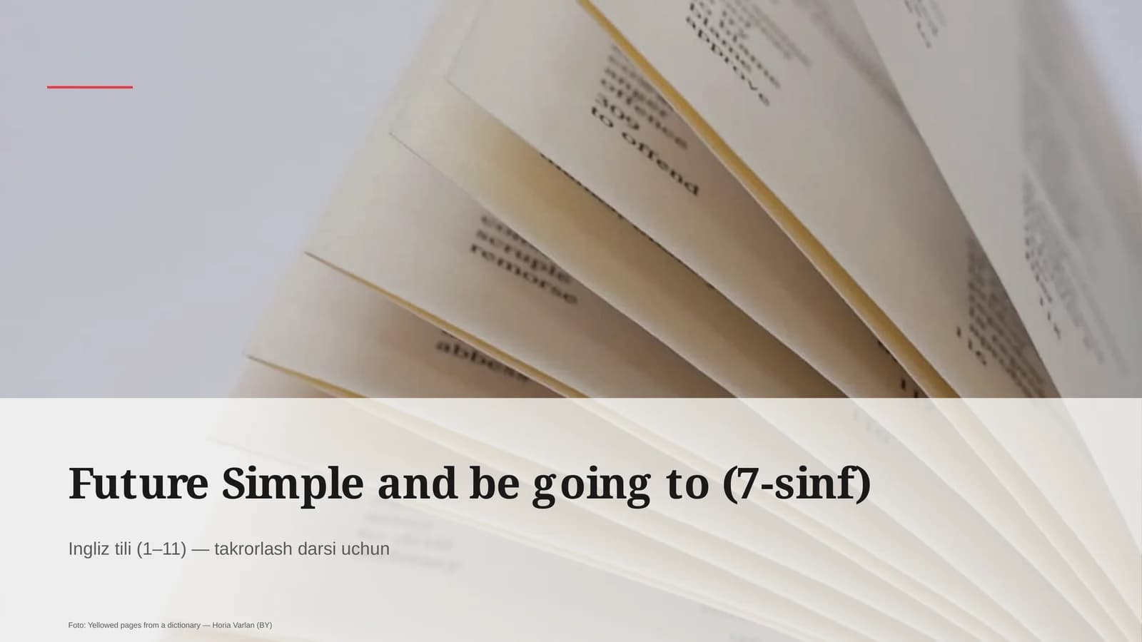 Future Simple and be going to (7-sinf)