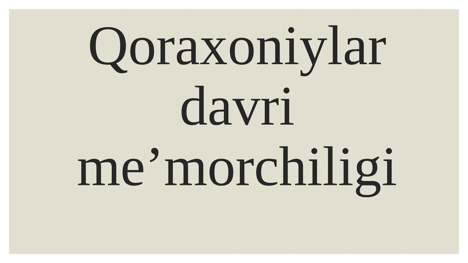 Qoraxoniylar davri meʼmorchiligi