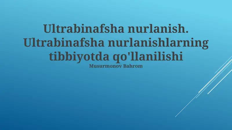 Ultrabinafsha nurlanish