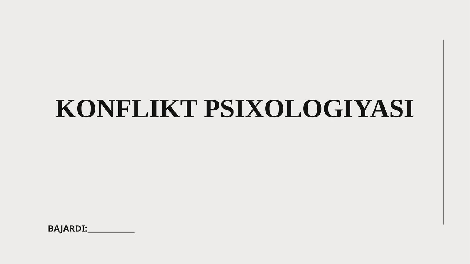 KONFLIKT PSIXOLOGIYASI