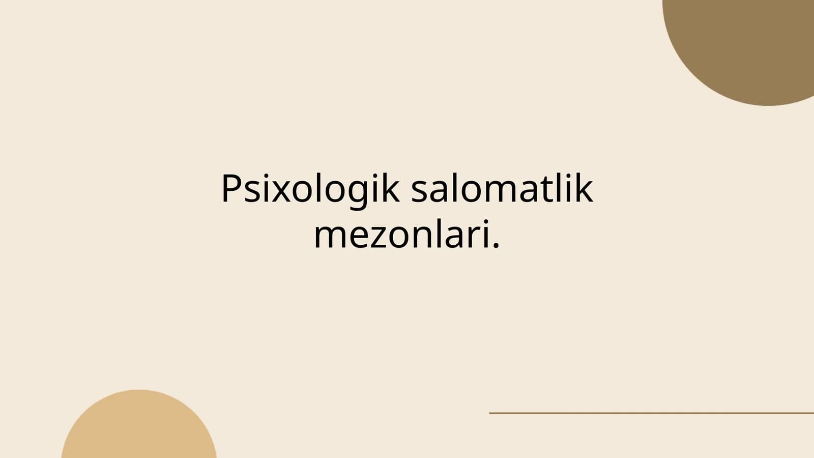 Psixologik salomatlik mezonlari