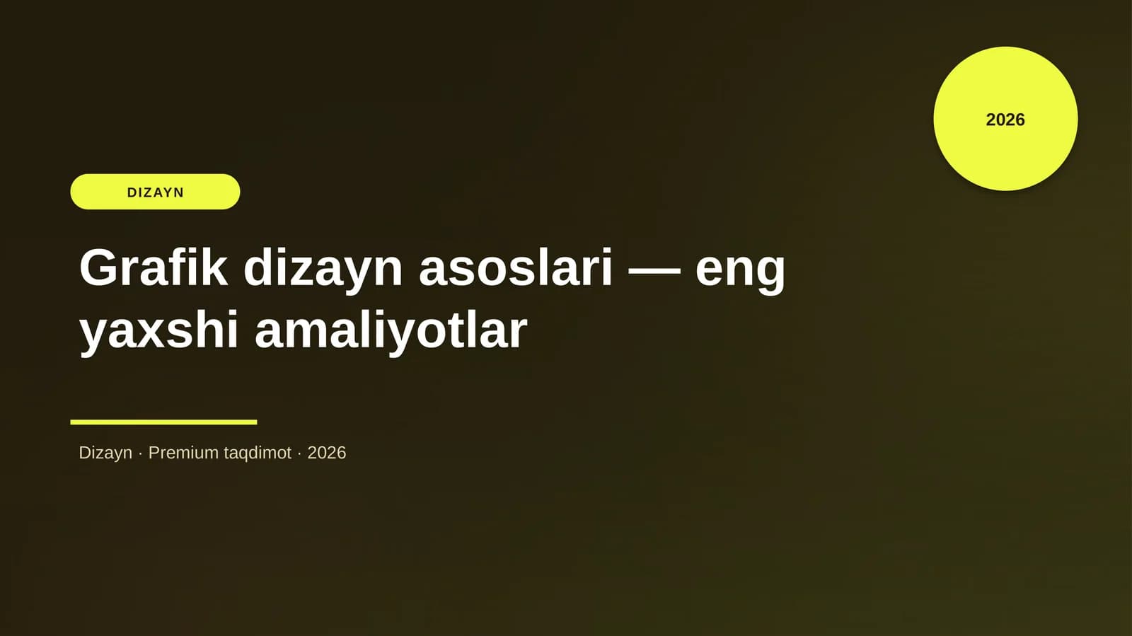 Grafik dizayn asoslari — eng yaxshi amaliyotlar