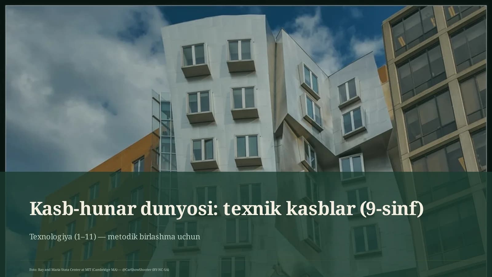 Kasb-hunar dunyosi: texnik kasblar (9-sinf)