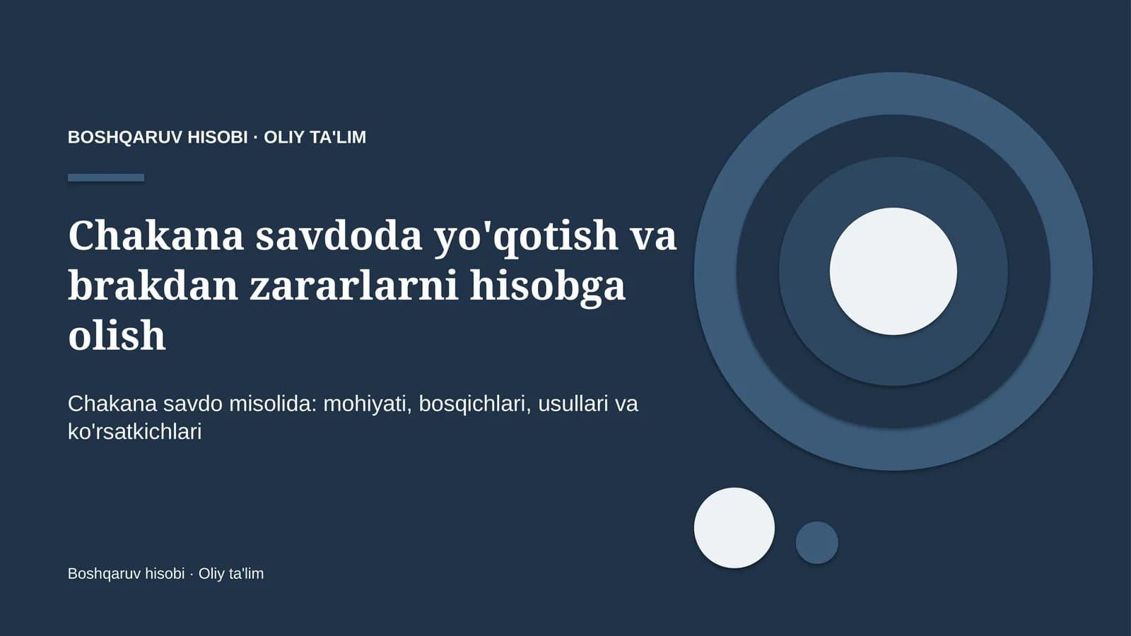 Boshqaruv HISOBI · OLIY TA'LIM