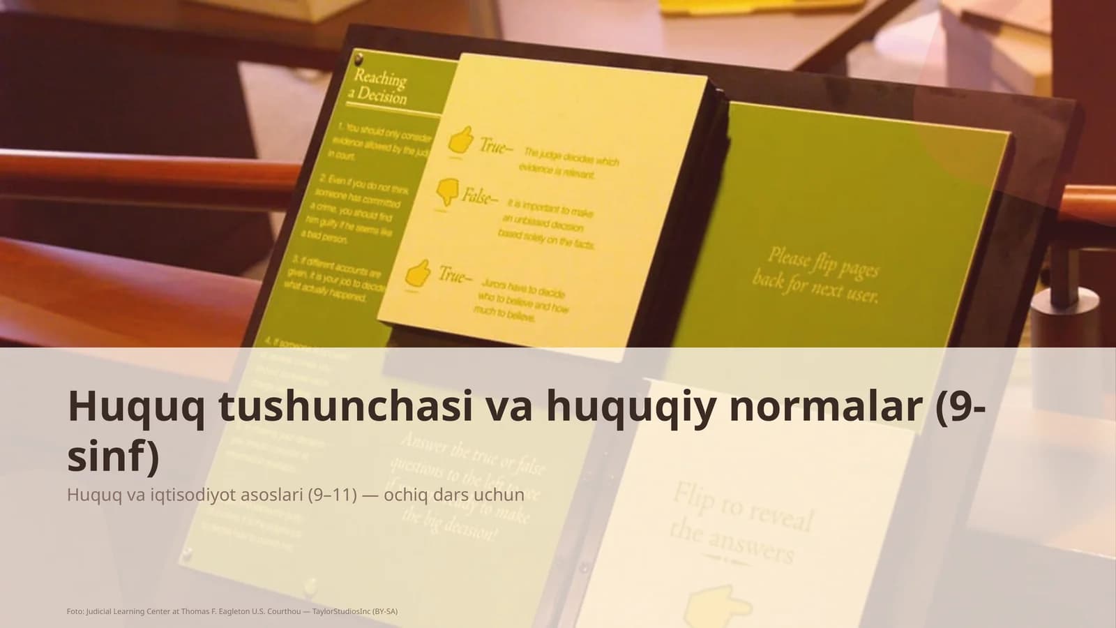 Huquq tushunchasi va huquqiy normalar (9-sinf)