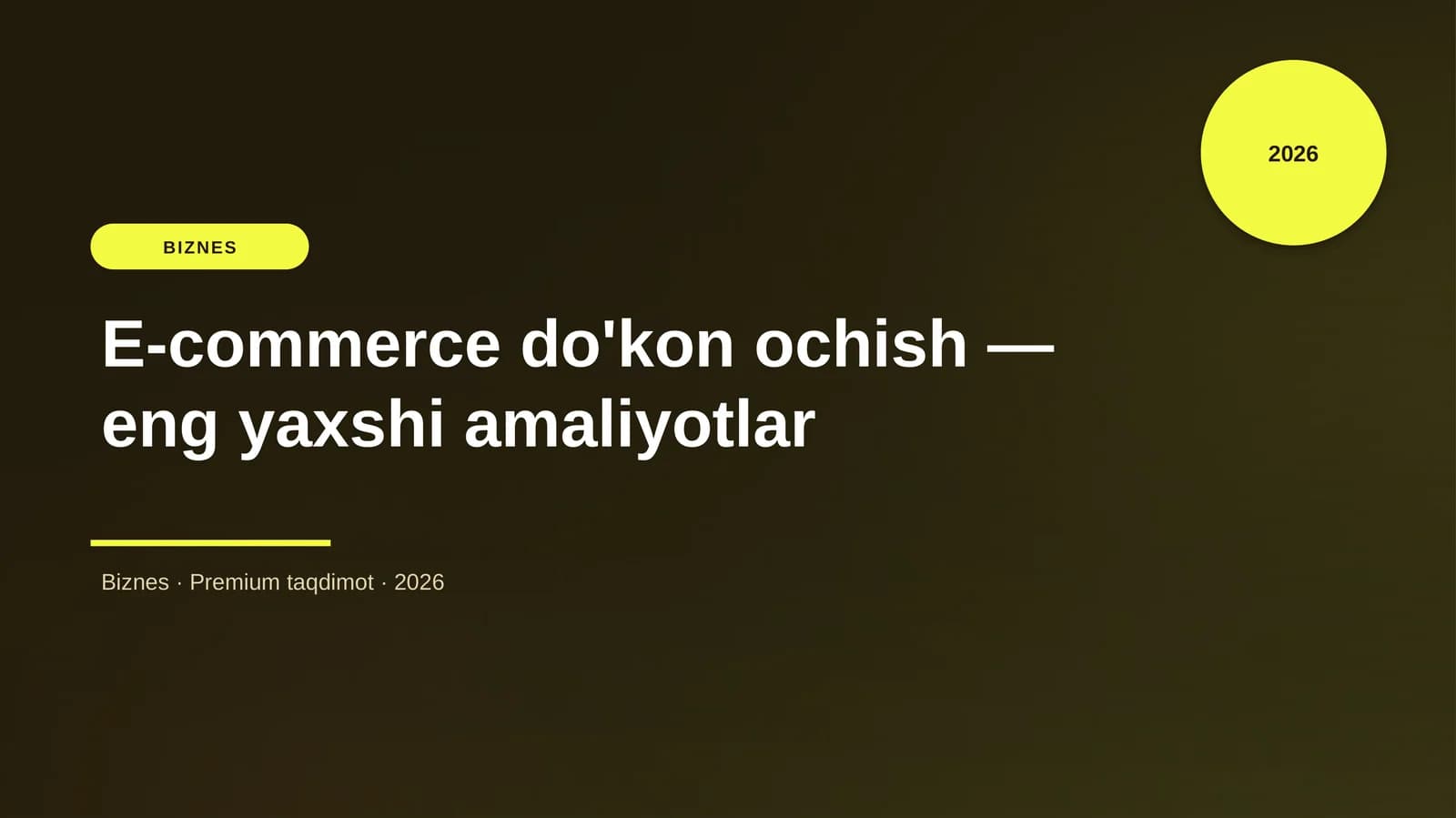 E-commerce do'kon ochish — eng yaxshi amaliyotlar