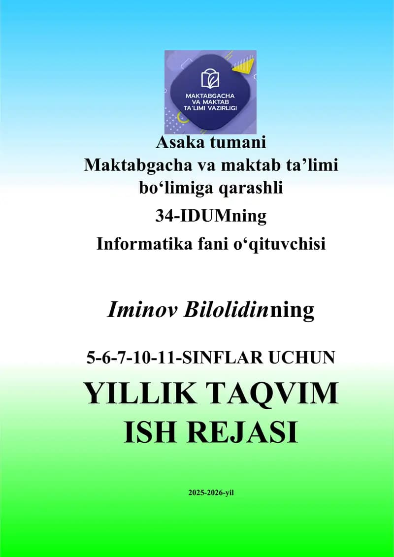 YILLIK TAQVIM ISH REJASI betlik