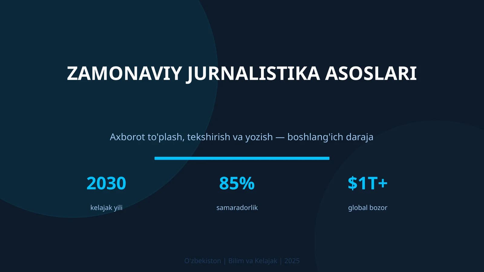 ZAMONAVIY JURNALISTIKA ASOSLARI