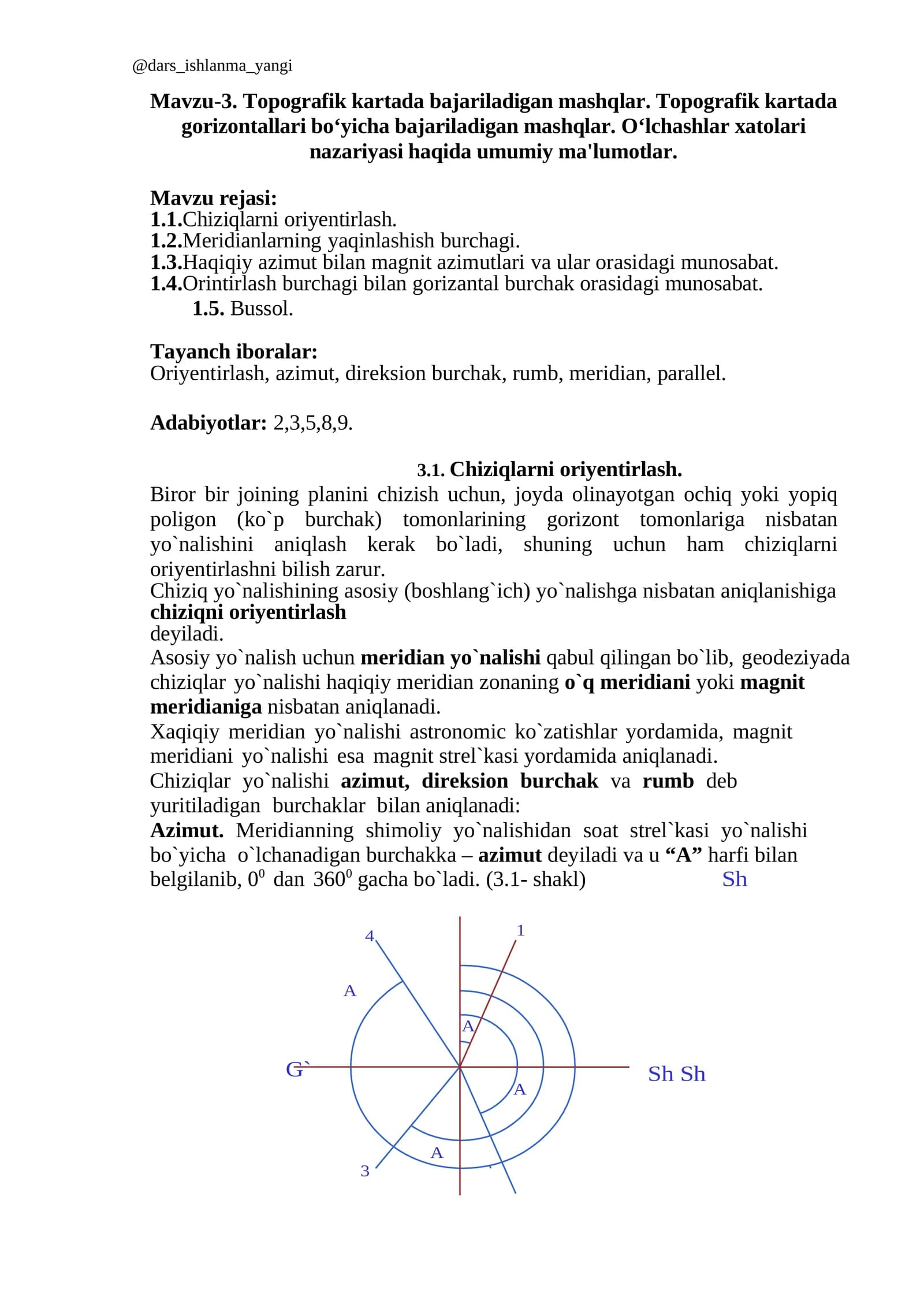 Chiziqlarni oriyentirlash
