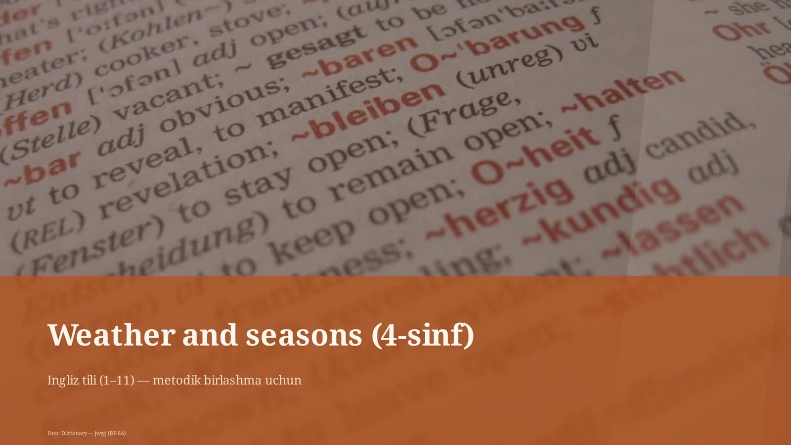 Weather and seasons (4-sinf)