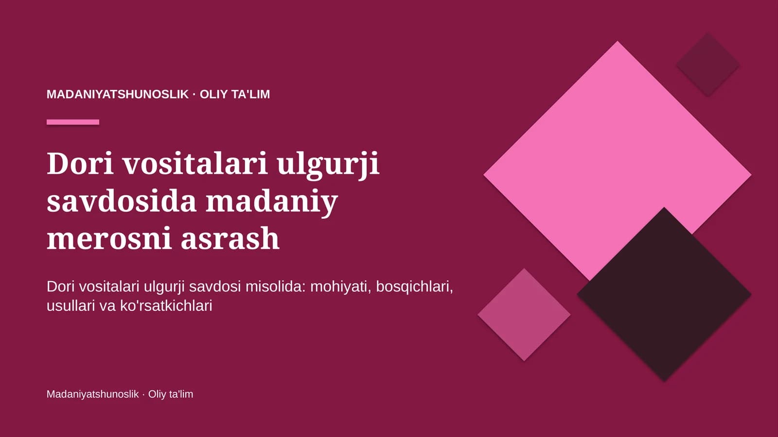 Dori vositalari ulgurji savdosida madaniy merosni asrash