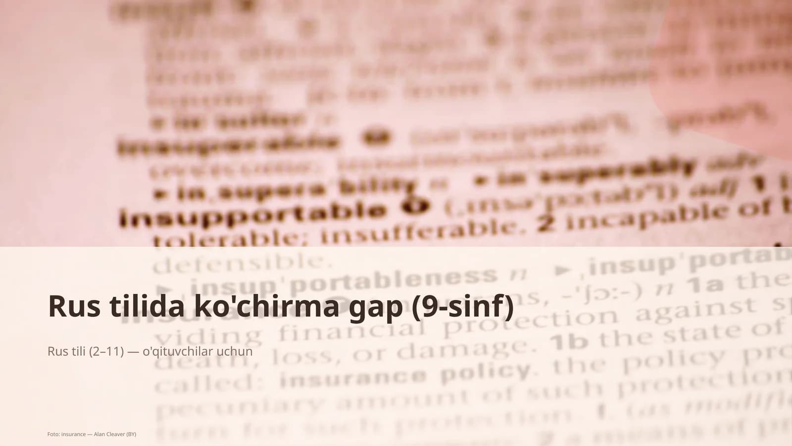 Rus tilida ko'chirma gap (9-sinf)