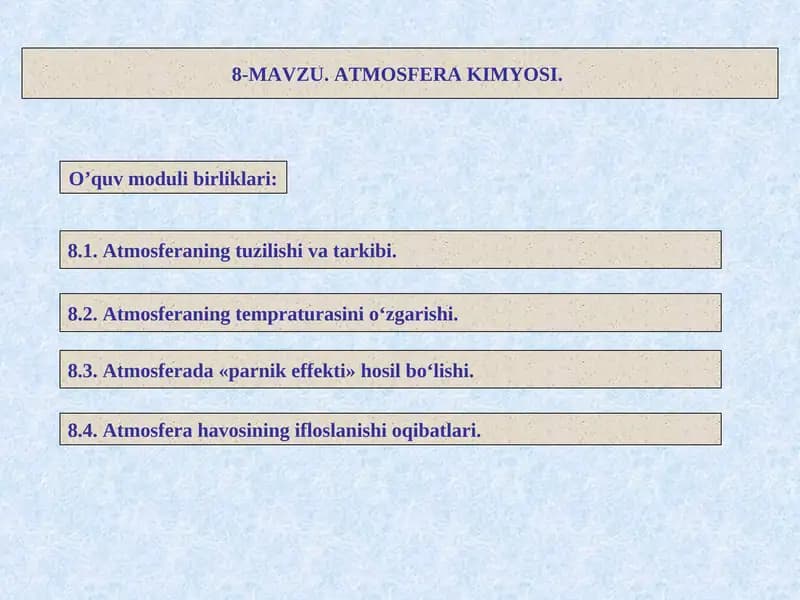 ATMOSFERA KIMYOSI