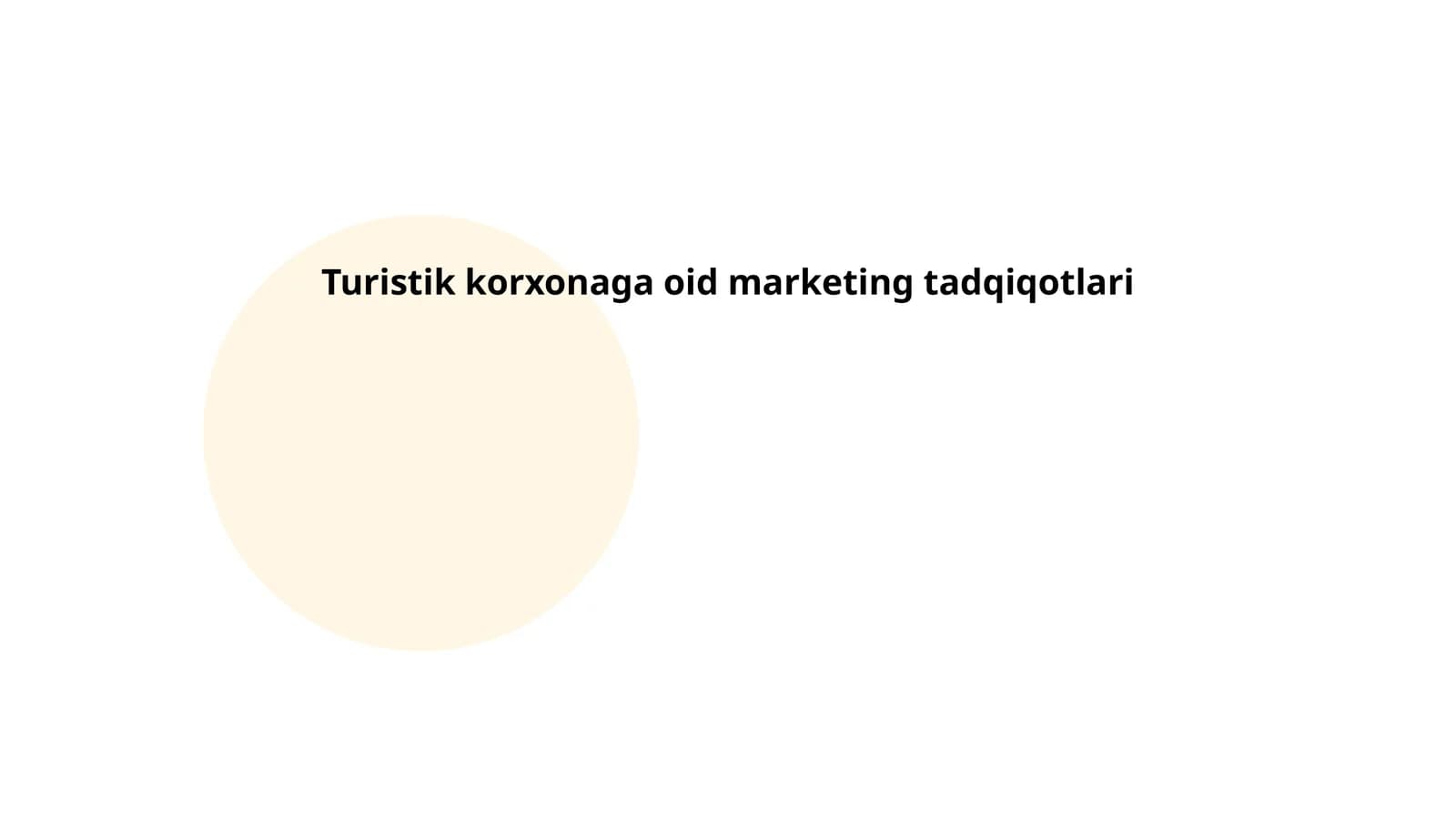 Turistik korxonaga oid marketing tadqiqotlari