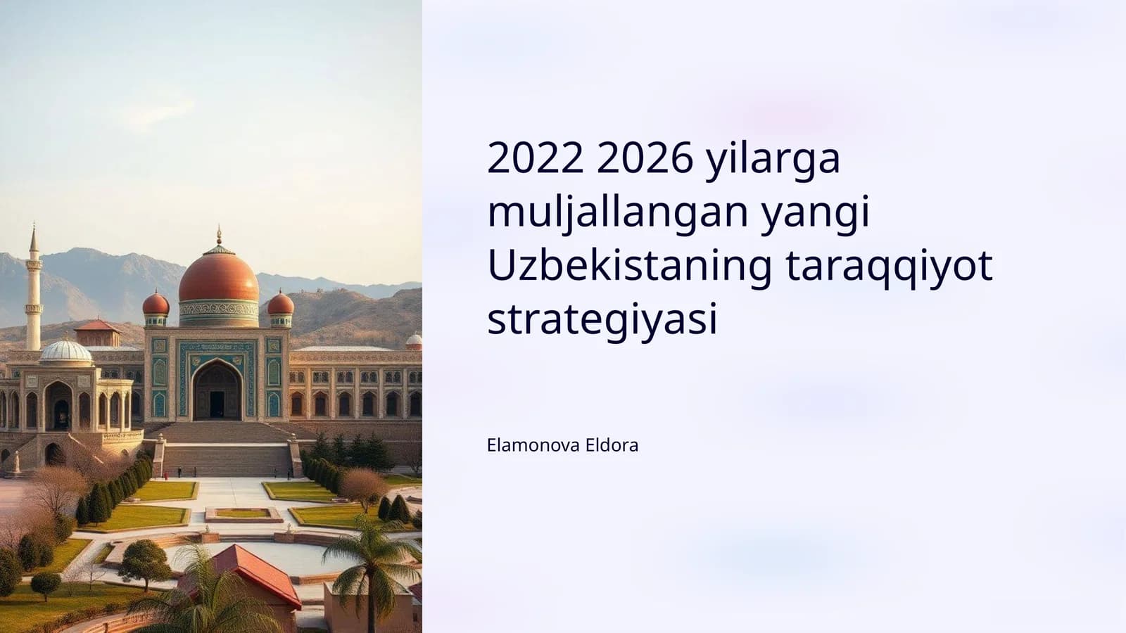Yangi Uzbekistaning taraqqiyot strategiyasi