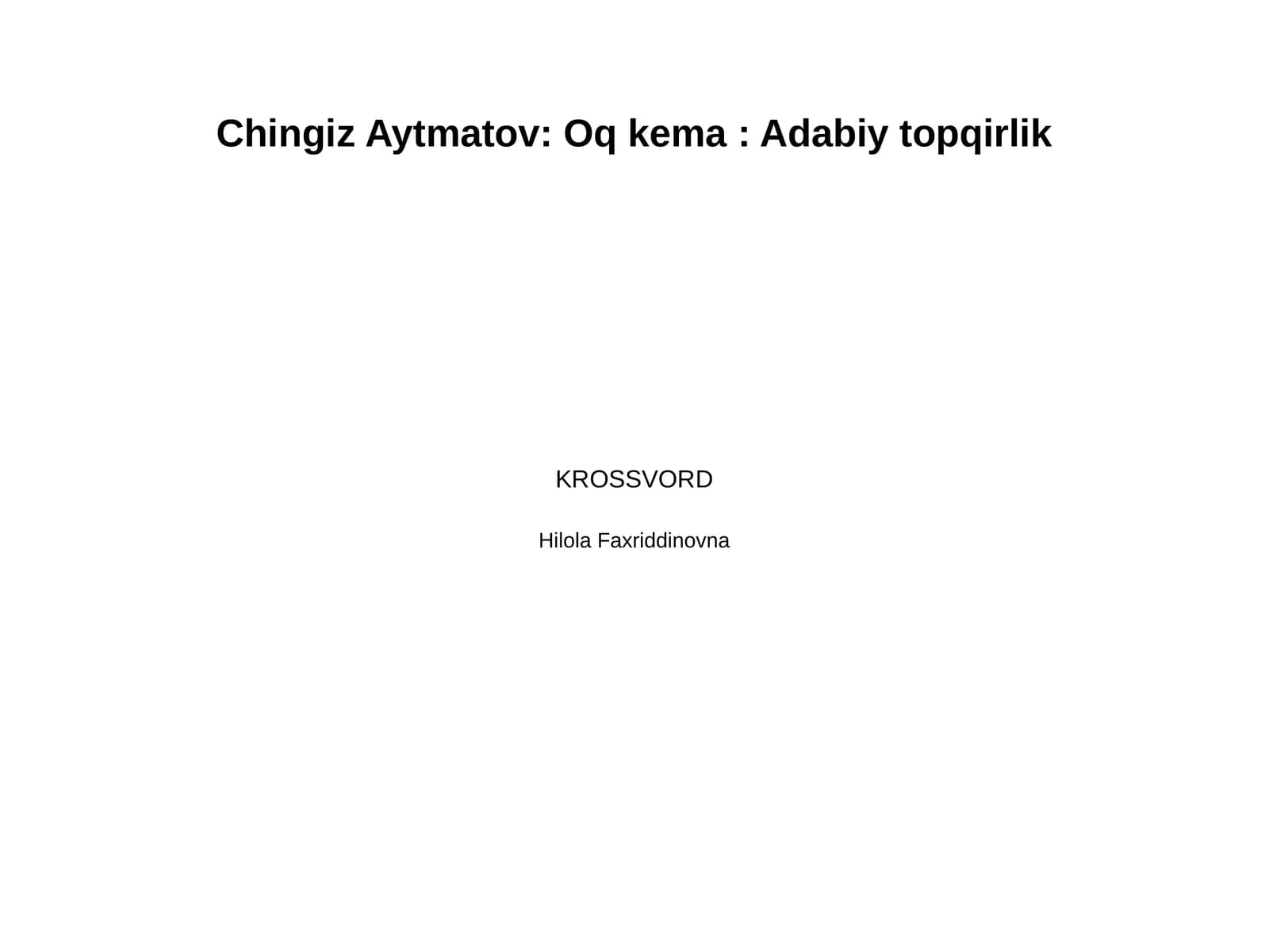 Chingiz Aytmatov-hayoti va ijodi