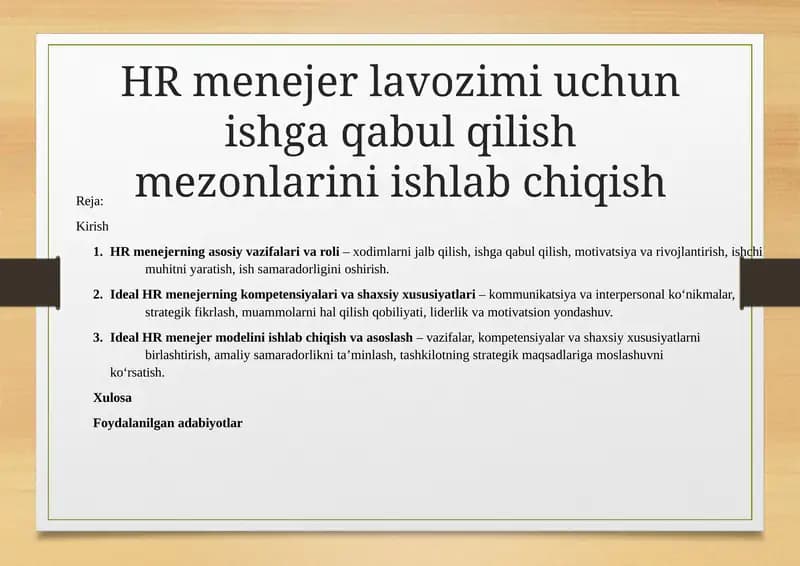 HR menejer