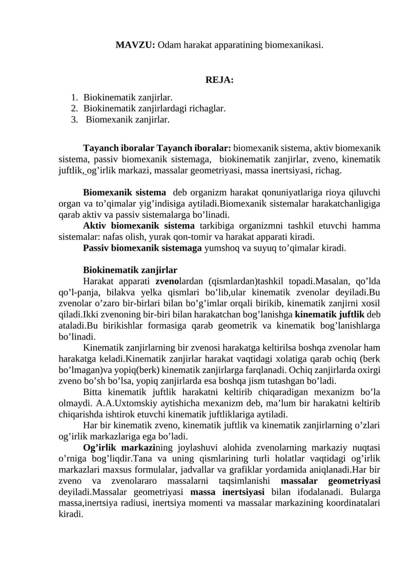 Biomexanik Sistema