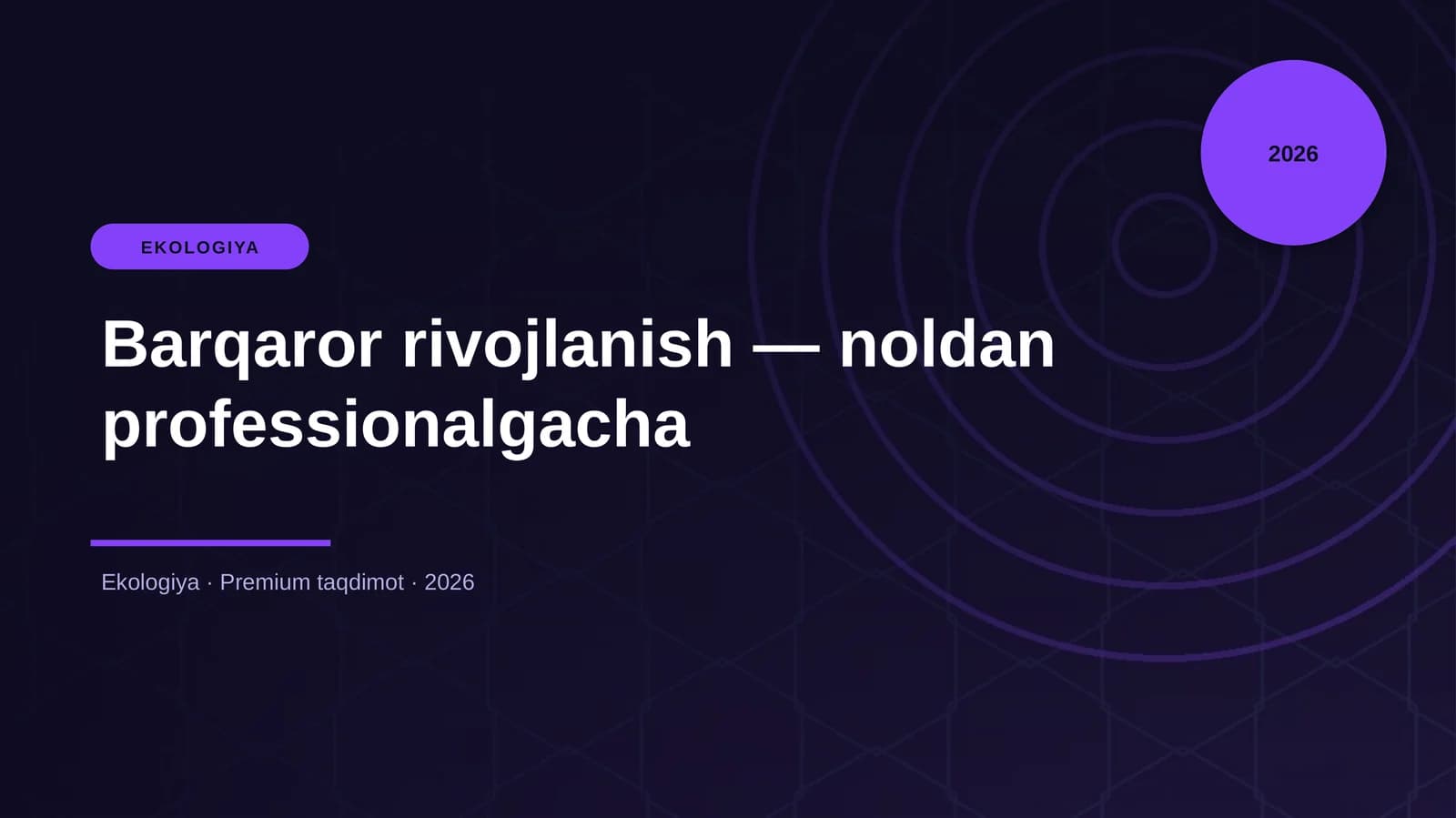 Barqaror rivojlanish — noldan professionalgacha