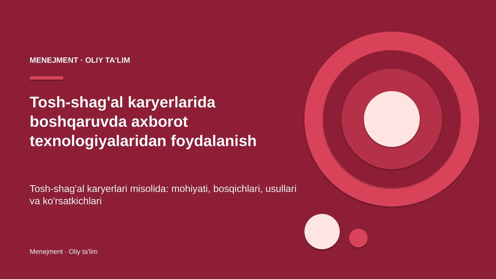 tosh shag'al karyerlarida boshqaruvda axborot texnologiyalaridan foydalanish 9667