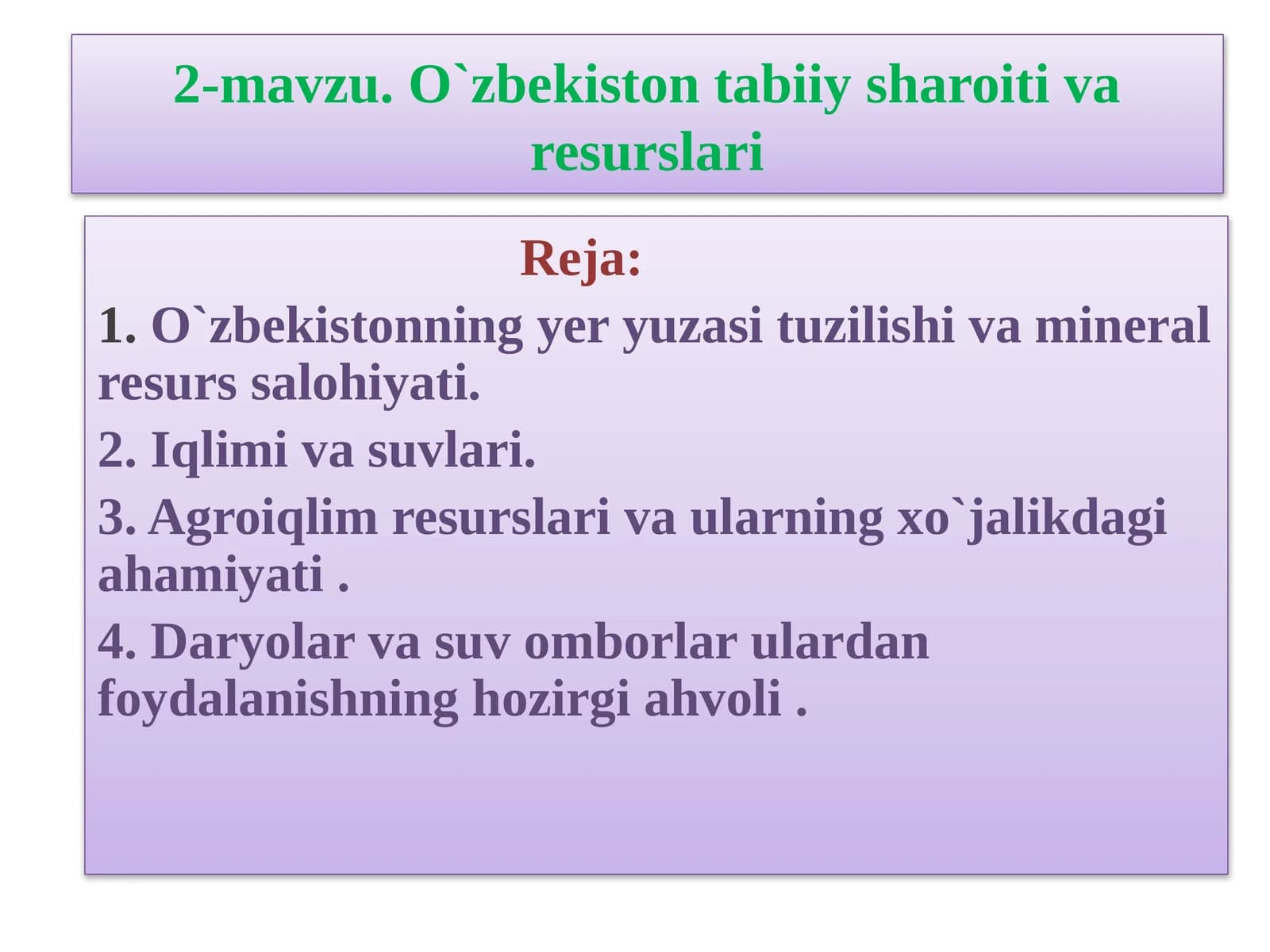 O`zbekistontabiiysharoitivaresurslari