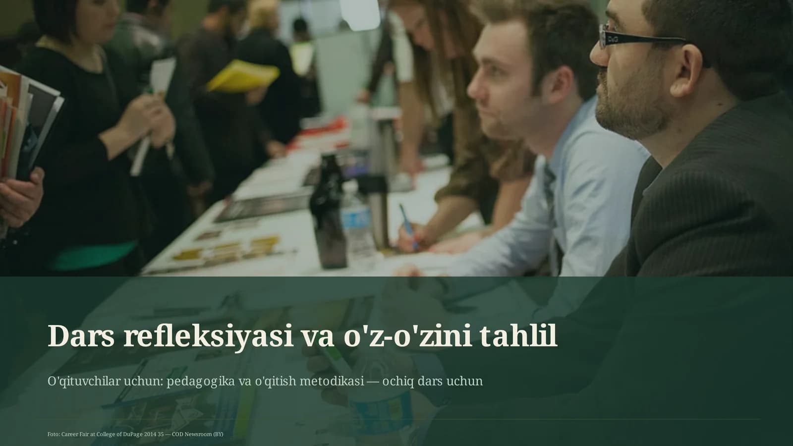 Dars refleksiyasi va o'z-o'zini tahlil