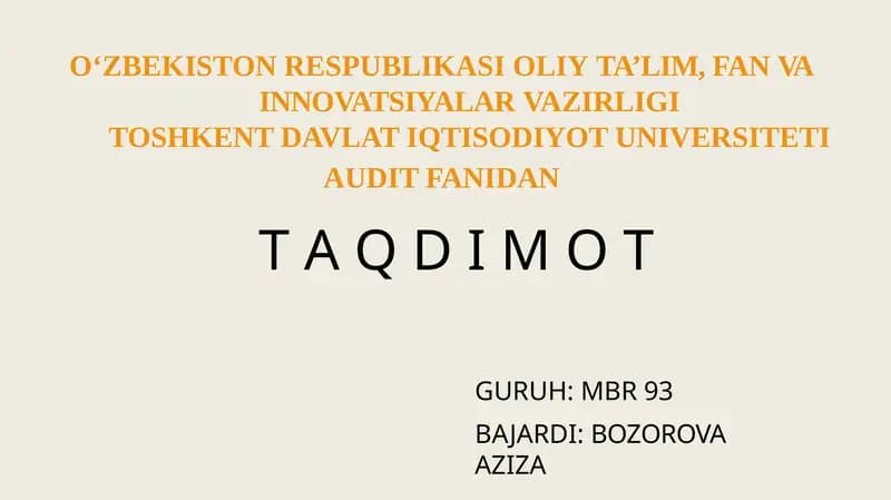 Moliyaviy natija audit