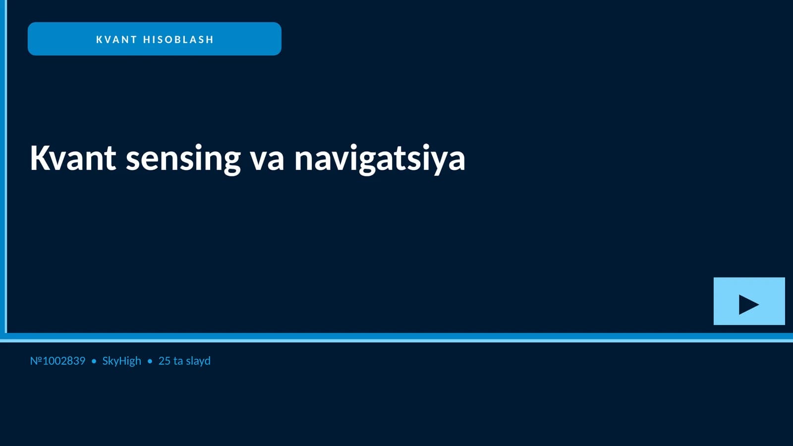 Kvant sensing va navigatsiya