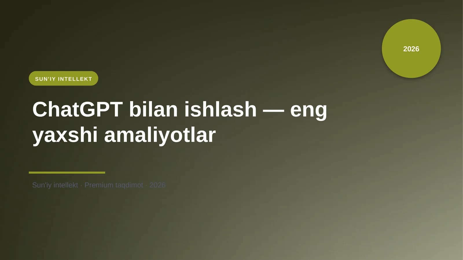 ChatGPT bilan ishlash — eng yaxshi amaliyotlar