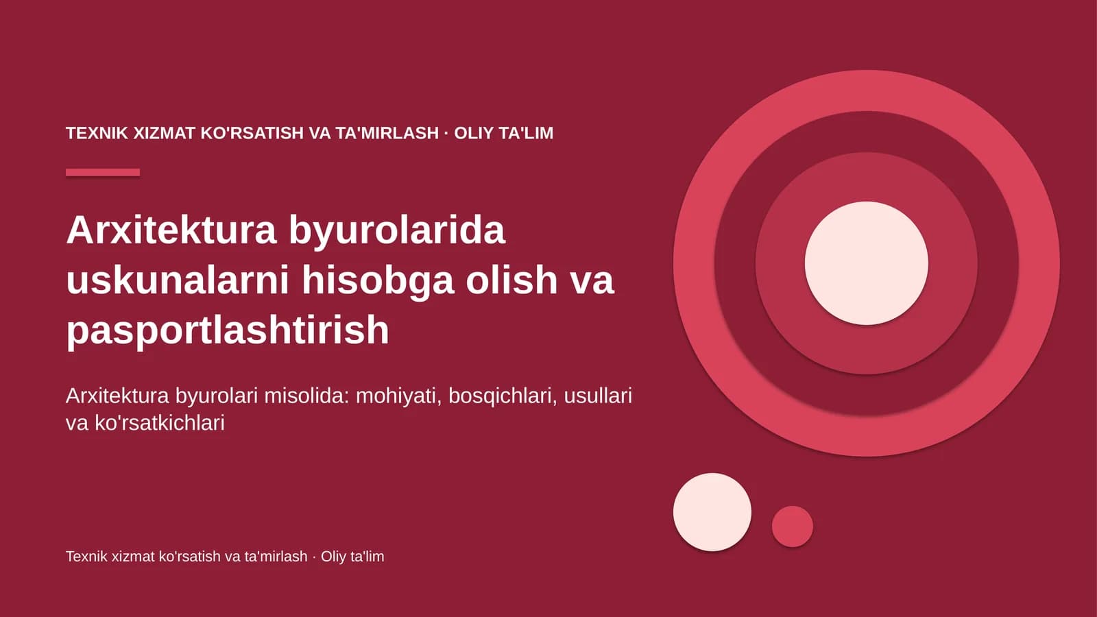 Arxitektura byurolarida uskunalarni hisobga olish va pasportlashtirish