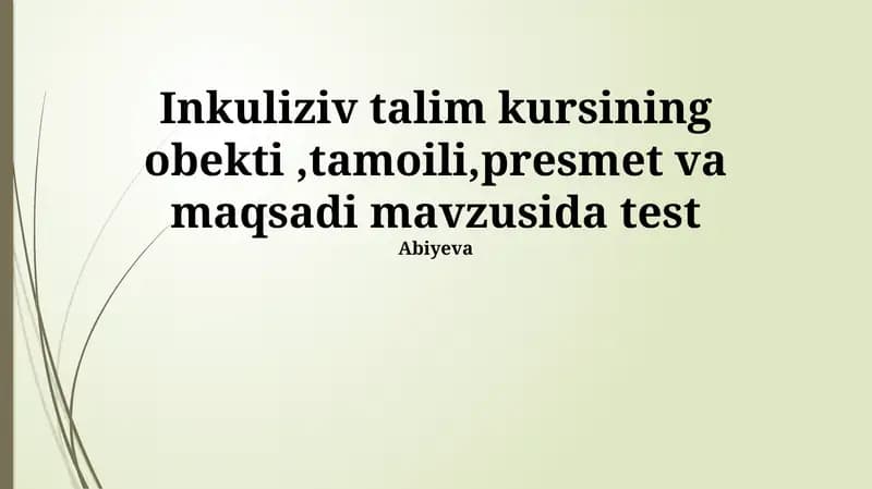 Inkulyuziv talim kursi