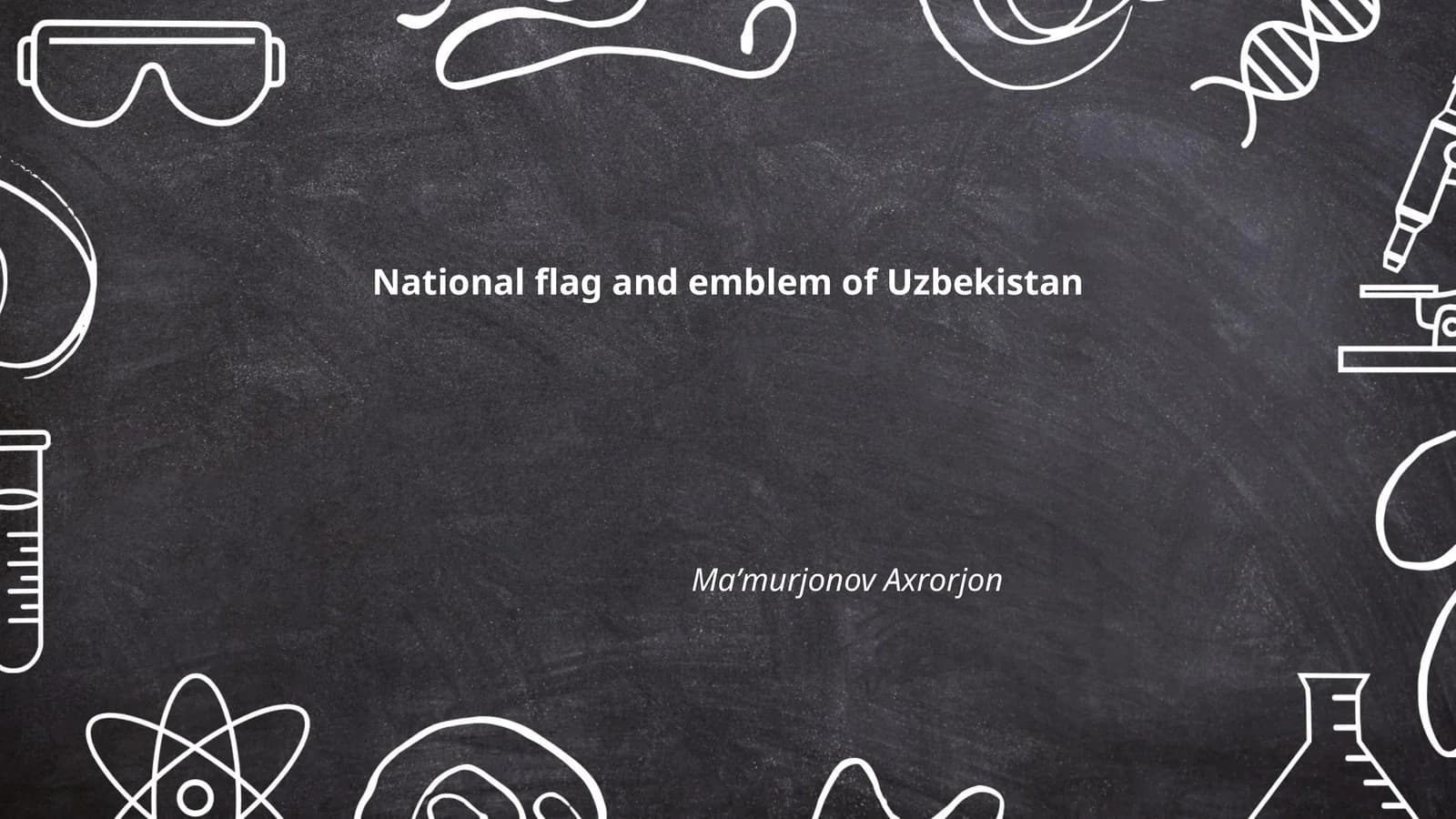 National flag and emblem of Uzbekistan
