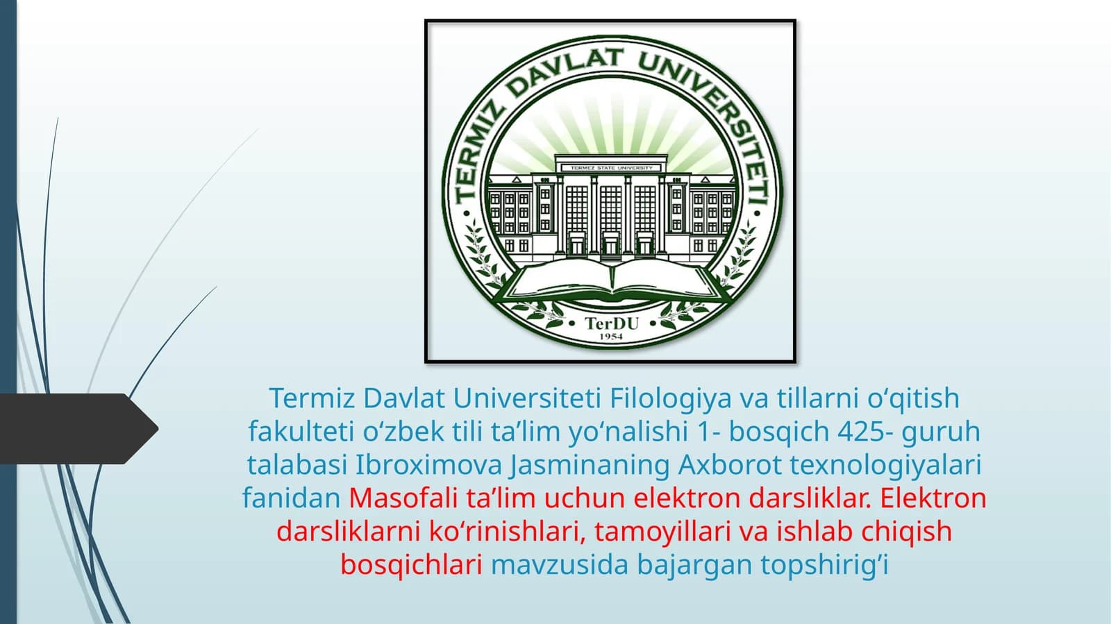 Masofalitaʼlim uchun elektron darsliklar