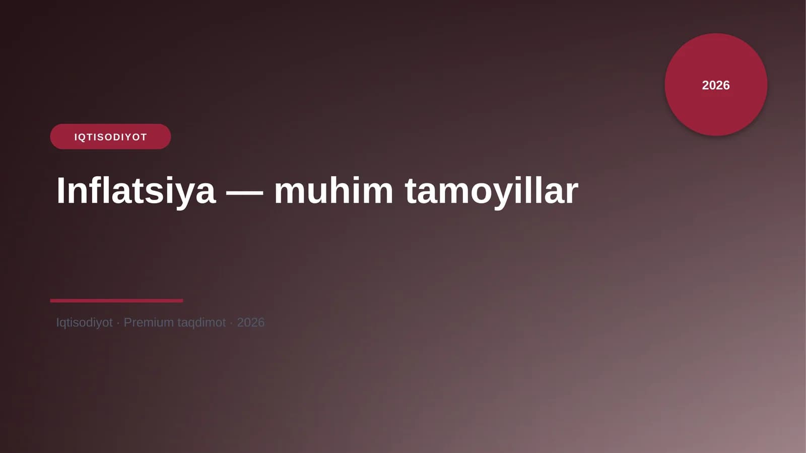 Inflatsiya — muhim tamoyillar