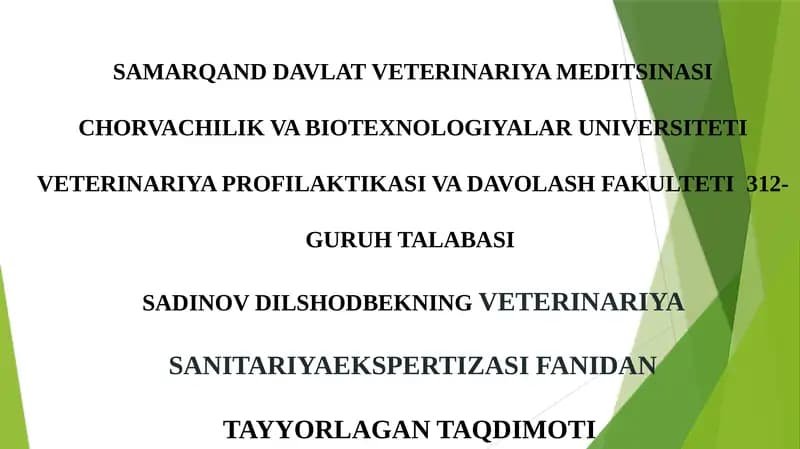 VETERINARIYA EKSPERTIZASI