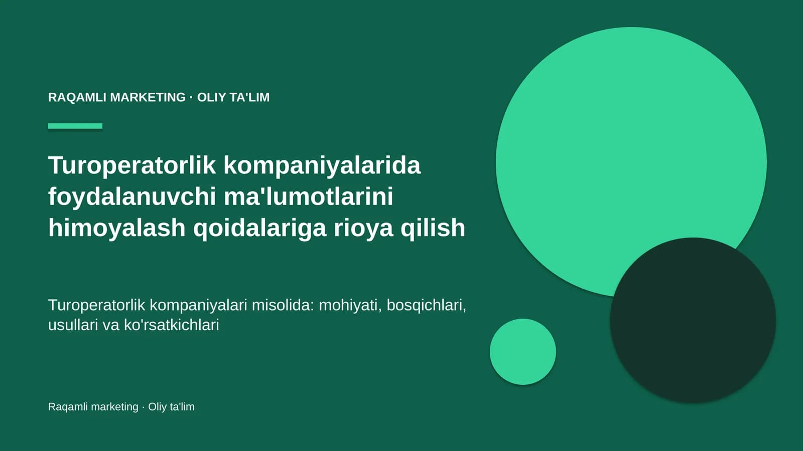 turoperatorlik kompaniyalarida foydalanuvchi ma'lumotlarini himoyalash qoidalariga rioya qilish 2253