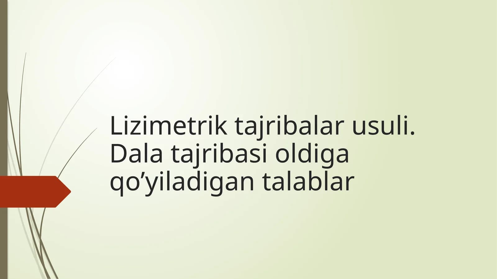 Lizimetrik tajribalar usuli