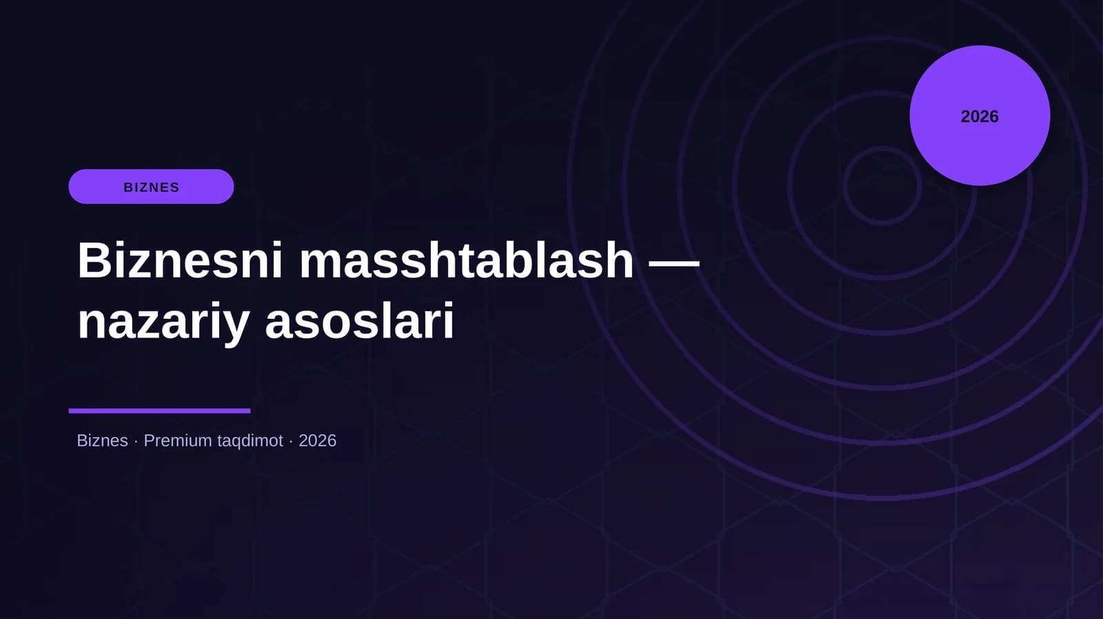 Biznesni masshtablash — nazariy asoslari