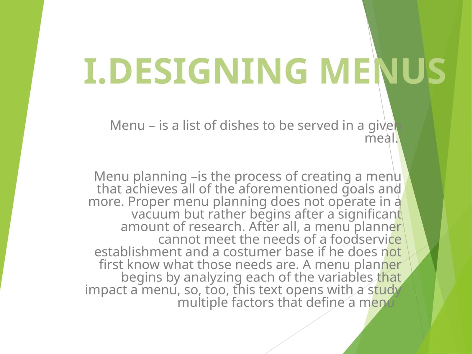 MENU DESIGN