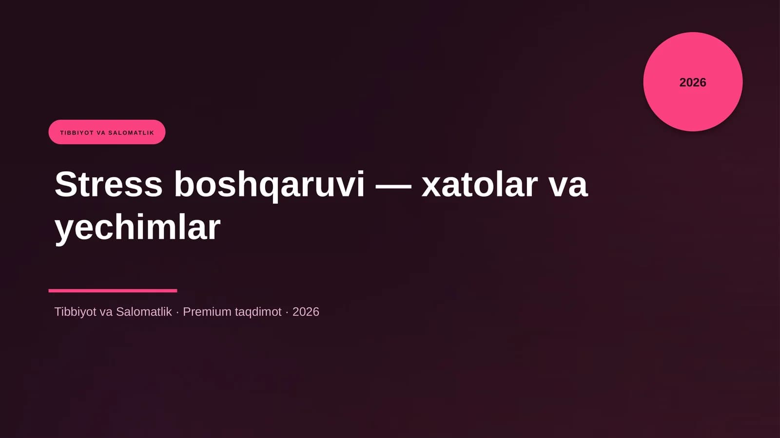 Stress boshqaruvi - xatolar va yechimlar