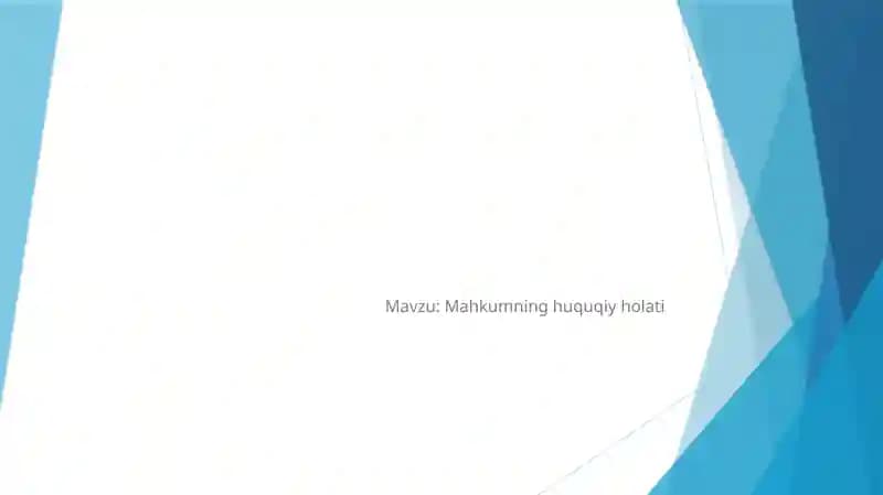 Mahkumning huquqiy holati